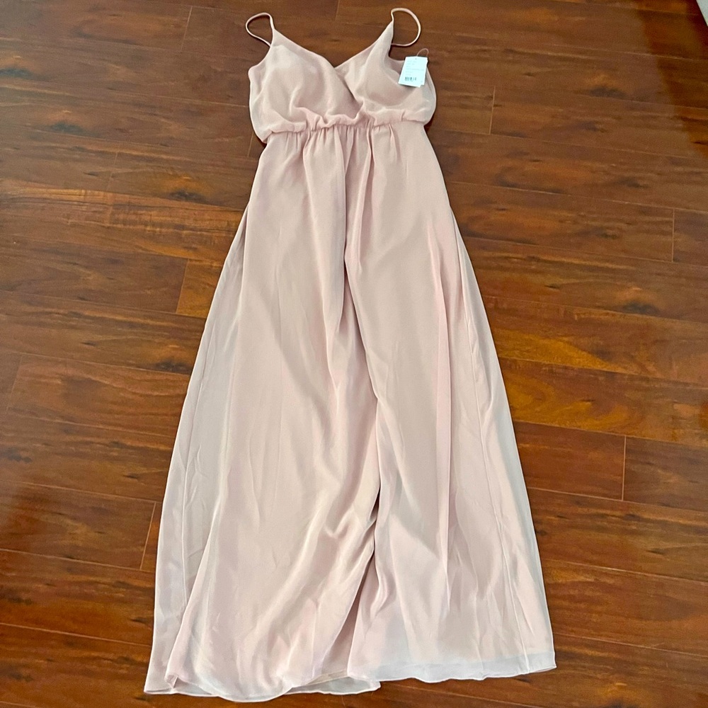 Blush colored Bridesmaid/ maxi dress nwt